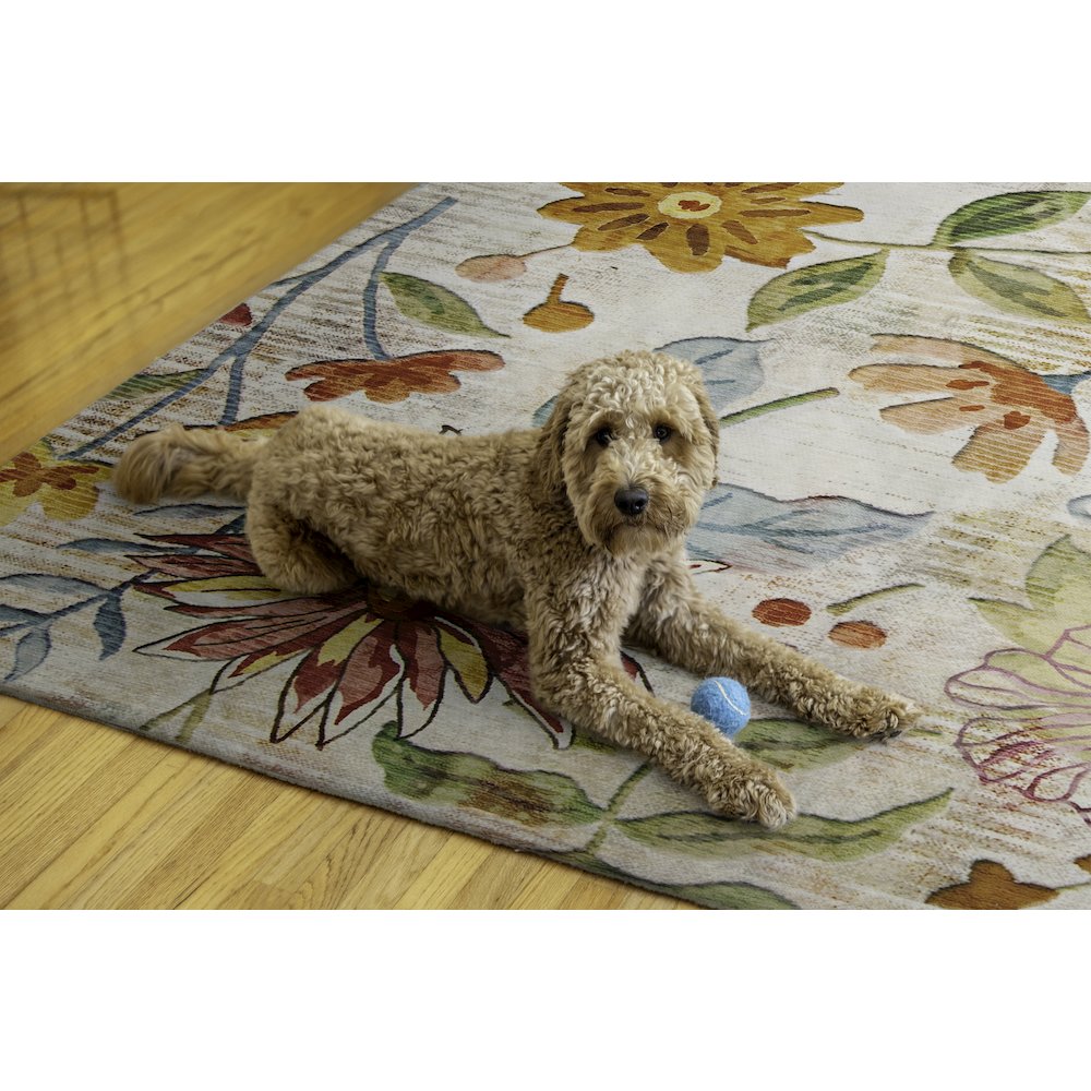 Outdoor Washable Daytona Ivory & Pink 5' X7', Rug. Picture 2