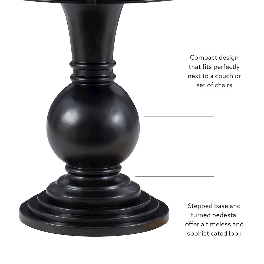 Adeline Round Accent Table Black. Picture 8
