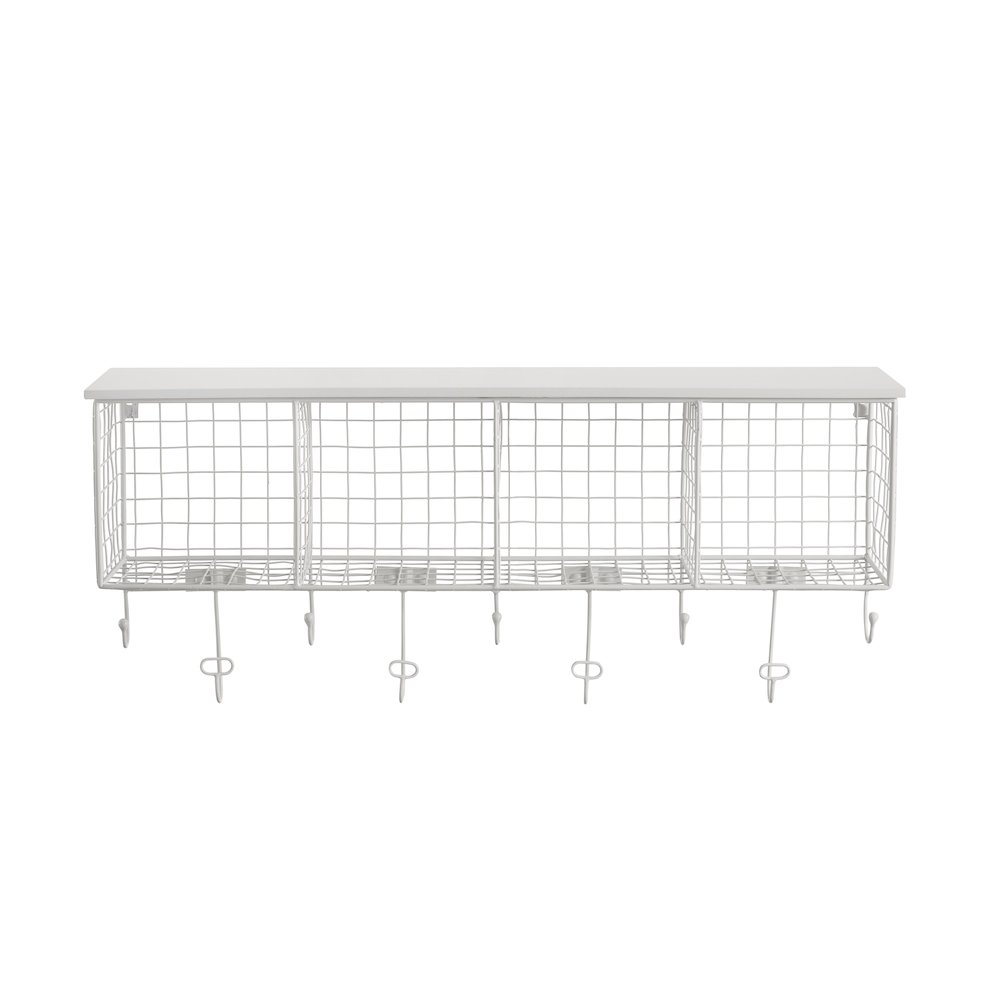 Four Cubby Wall Shelf White. Picture 6