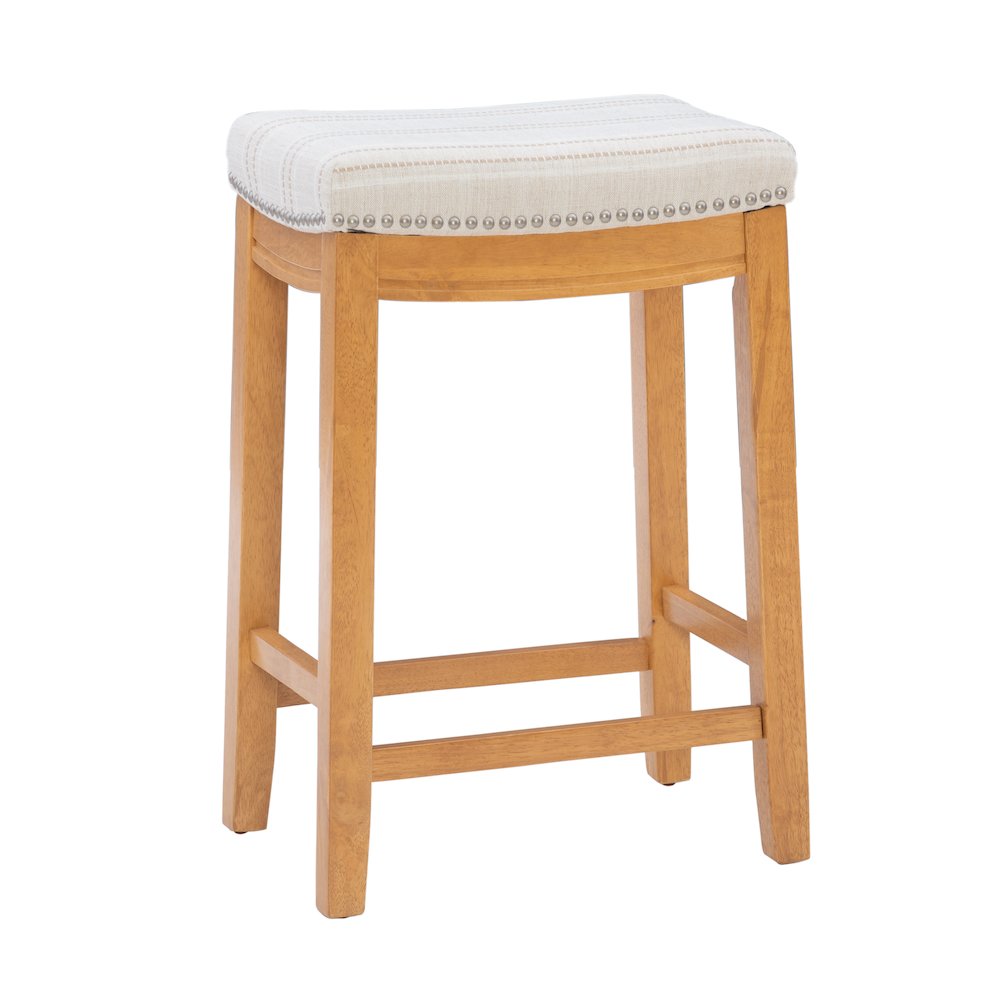 Claridge  Linen Striped Counter Stool. Picture 1