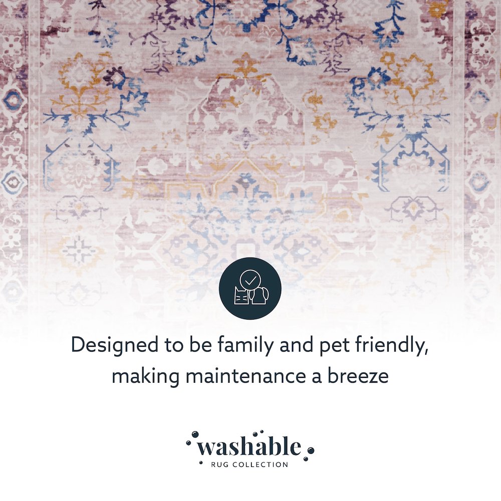 Washable Micah Pink/Gold 5x7, Rug. Picture 9