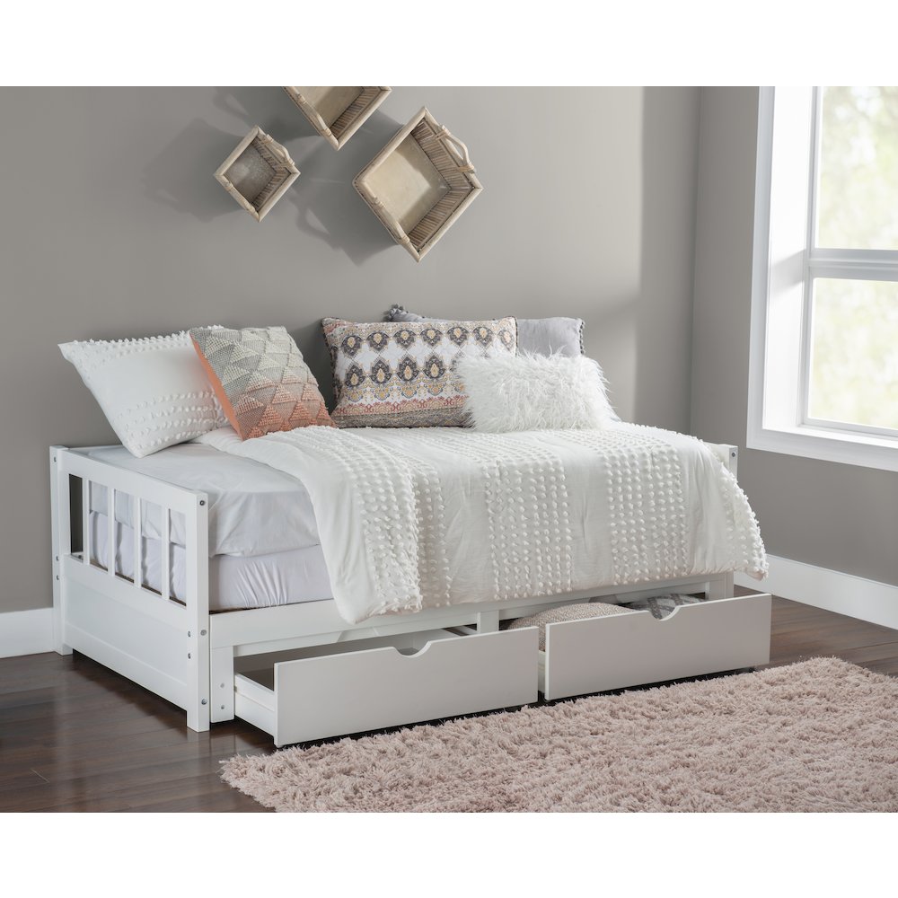 Hadley Storage Trundle Daybed, White. Picture 7