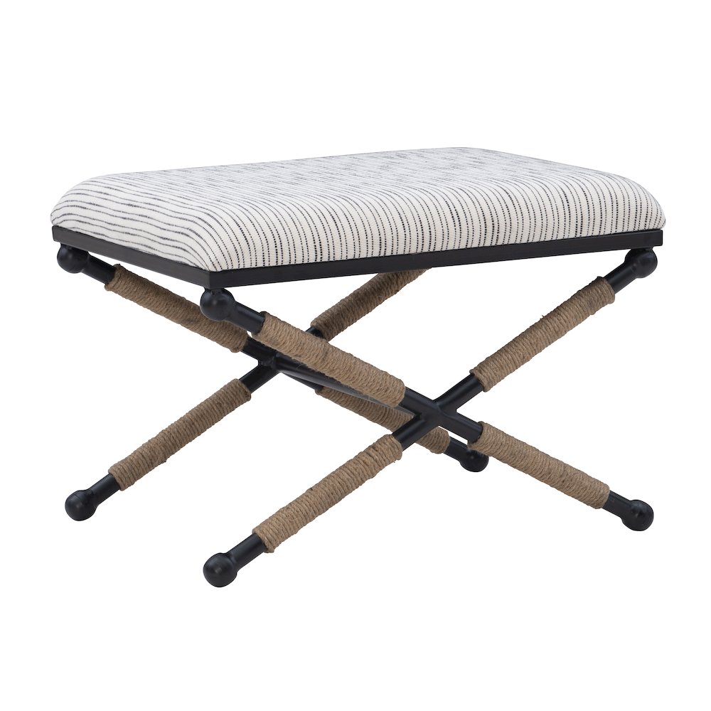Ashburn Campaign Accent Stool Striped. Picture 8