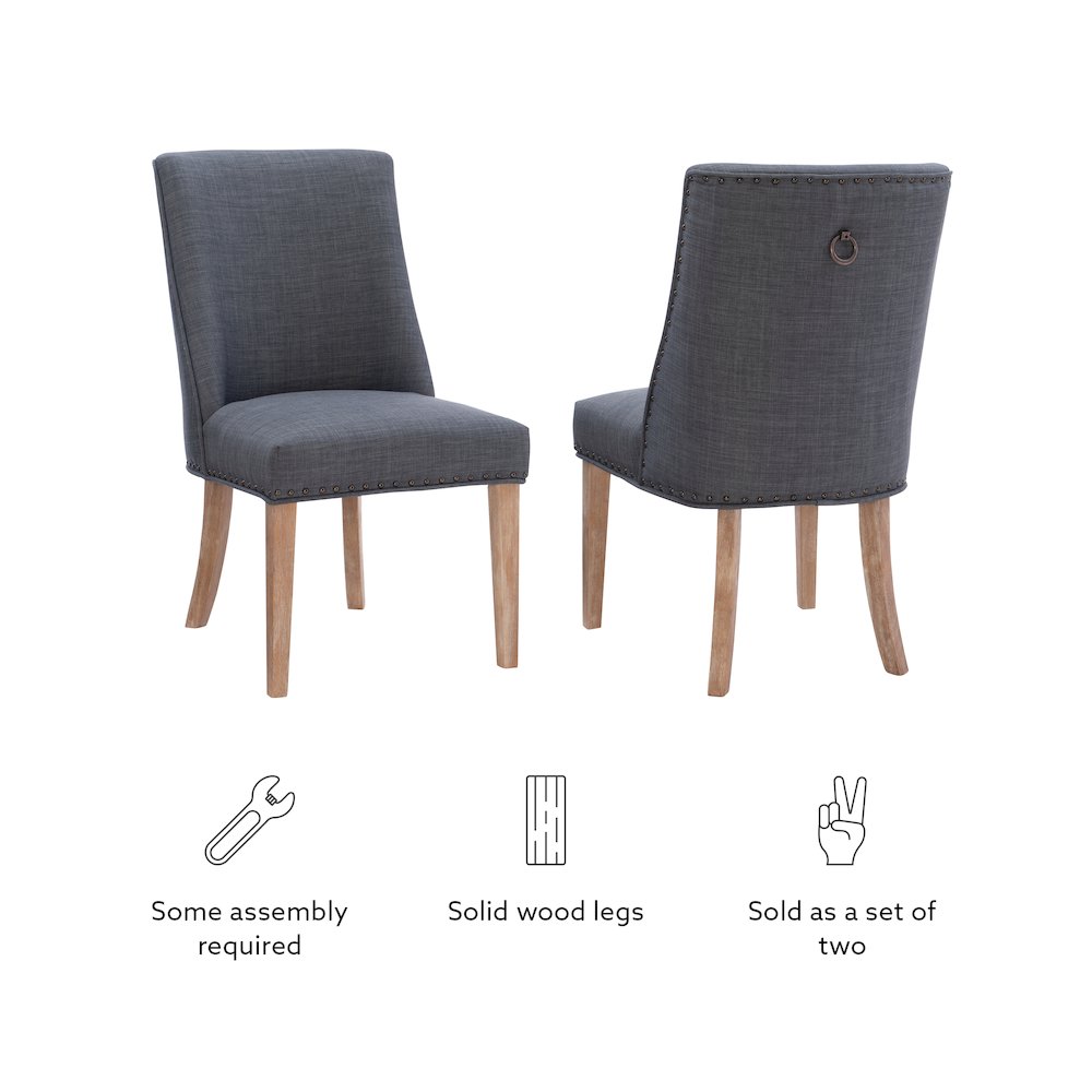 Adler Dining Chair Natural Grey  Set of Two. Picture 12