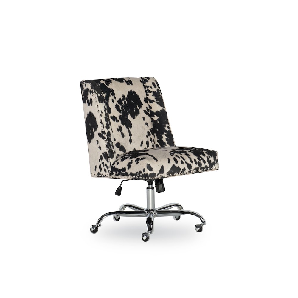 Draper Office Chair, Black And White Cow Print. Picture 8