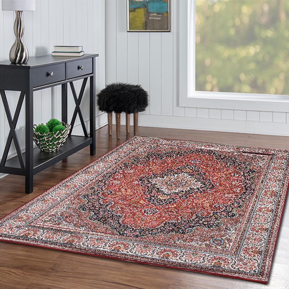 Emerald Sanlin Red & Ivory 5x7, Rug. Picture 2