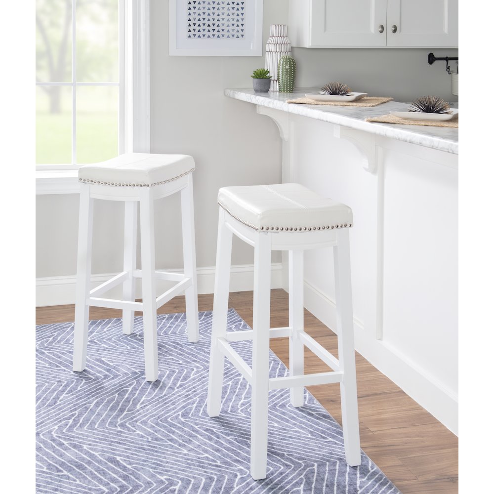 Claridge Barstool White. Picture 3