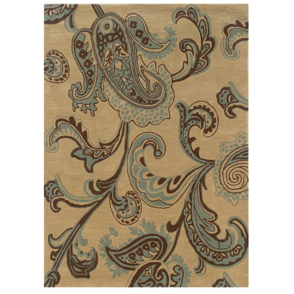 Trio Lahour Beige & Blue 5x7, Rug. Picture 1
