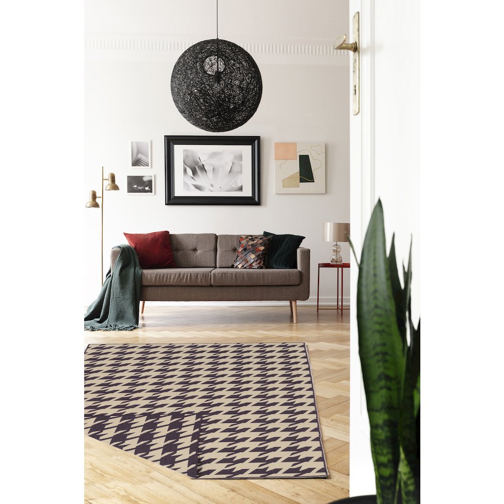 SalonikaReversibleHoundstooth Purple 5x8, Rug. Picture 2