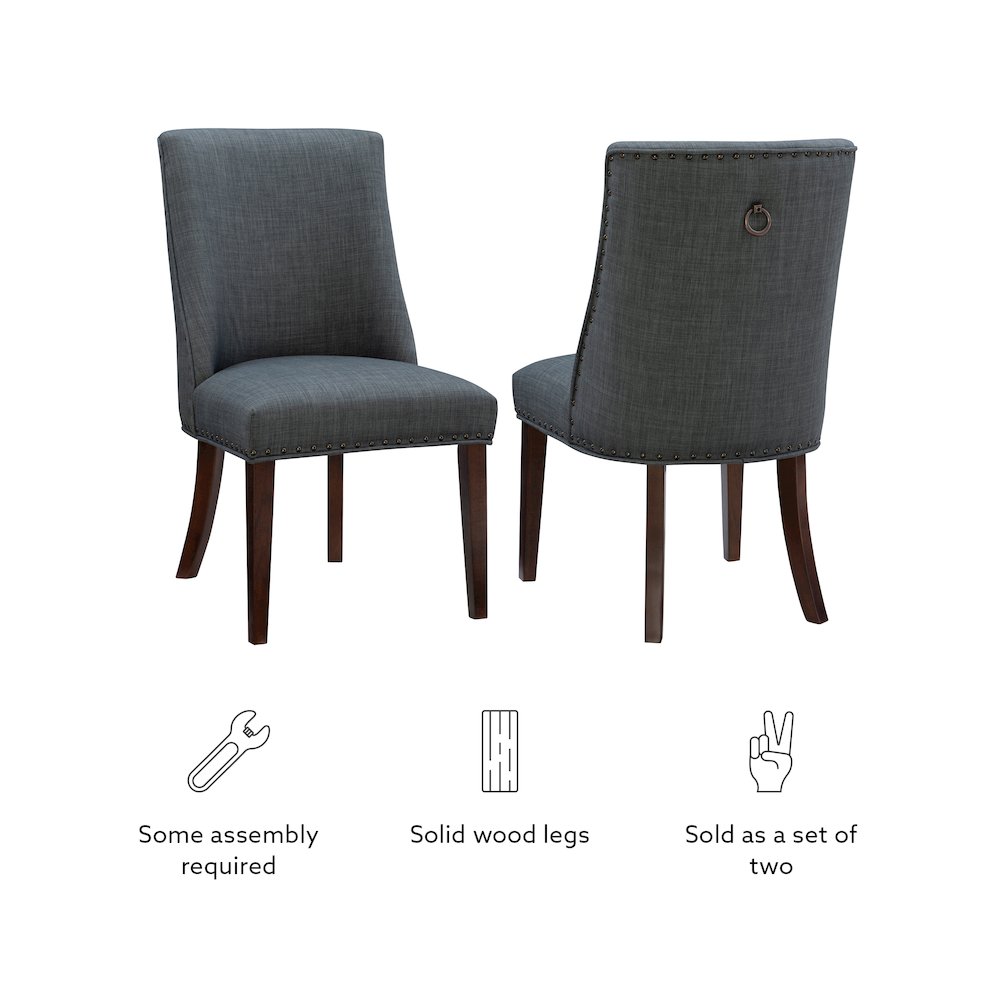 Adler Dining Chair Espresso Grey Set of Two. Picture 12
