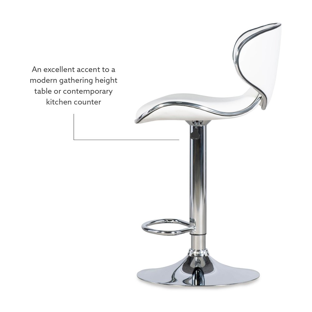 White Adjustable Barstool. Picture 13
