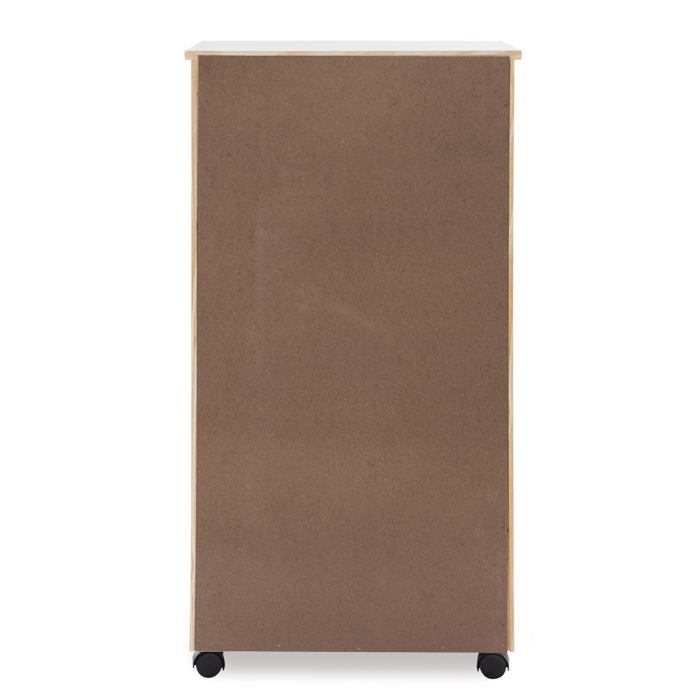 Cary Eight Drawer Rolling Storage Cart, White Wash. Picture 4