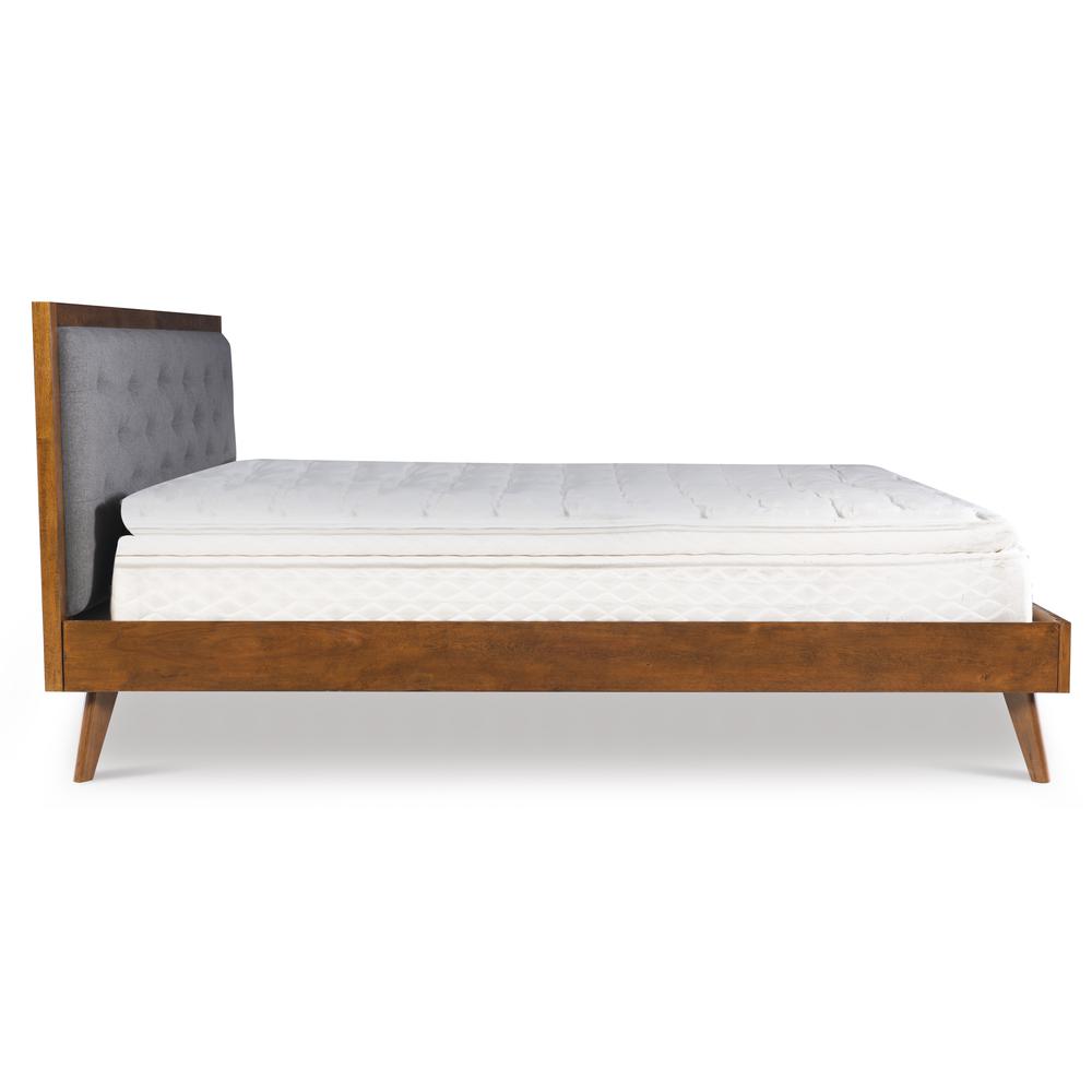 Reid Mid Century Grey Platform King Bed. Picture 17