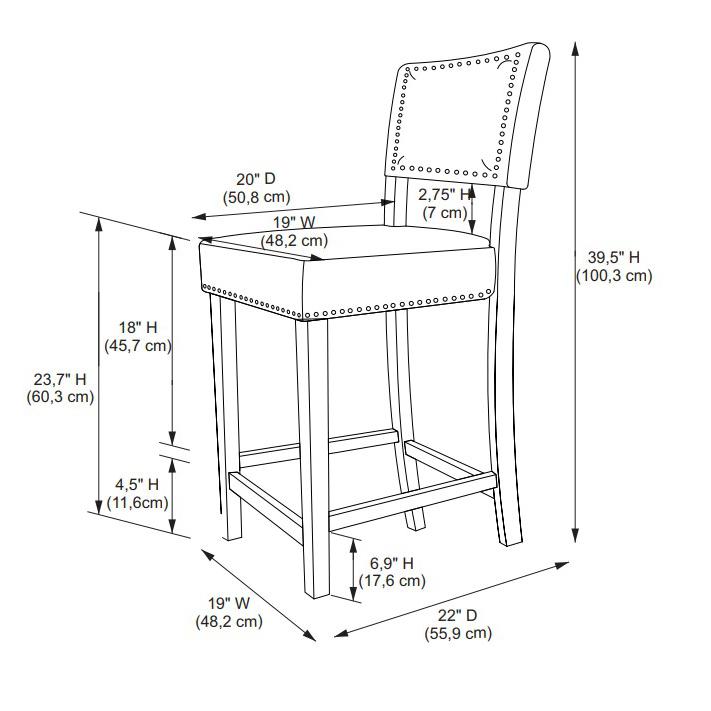Brook Counter Stool 24 Caramel. Picture 6