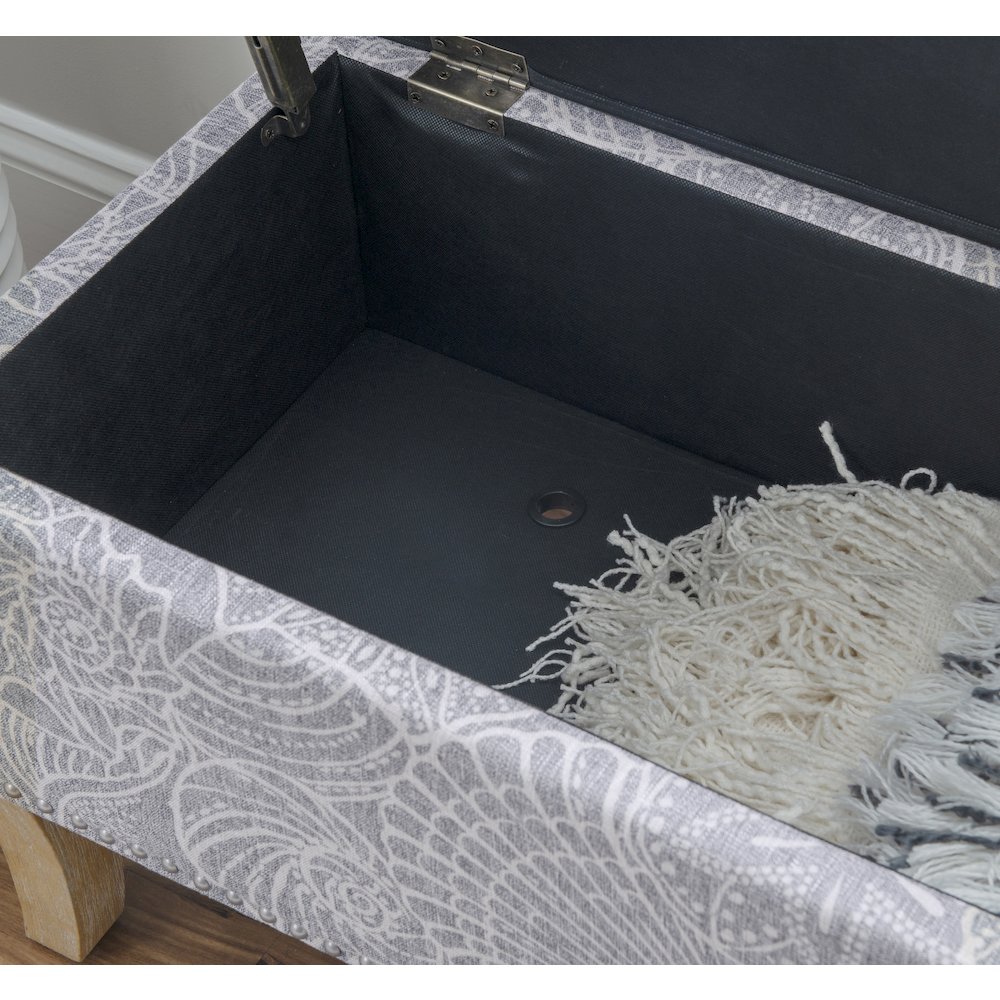 Stephanie Upholstered Storage Ottoman, Stone. Picture 6