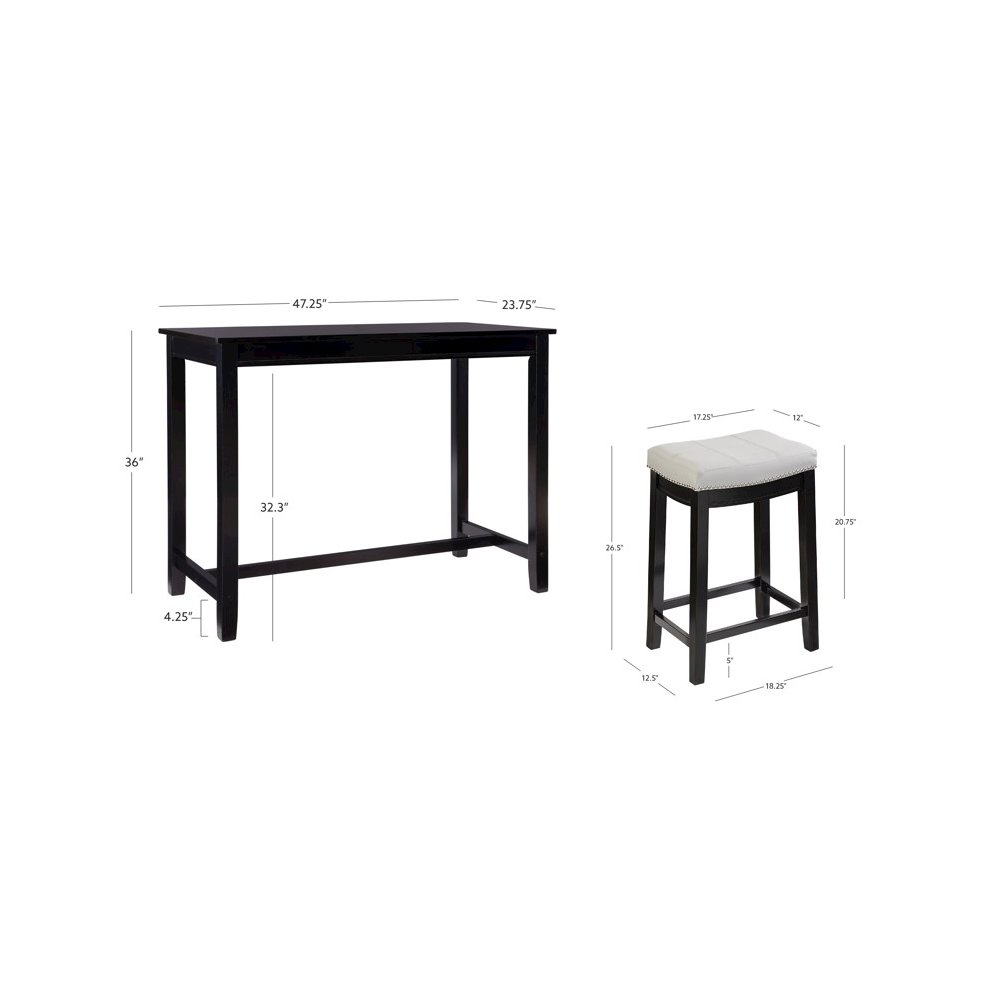 Claridge 3Pc Counter Set Black Grey. Picture 12