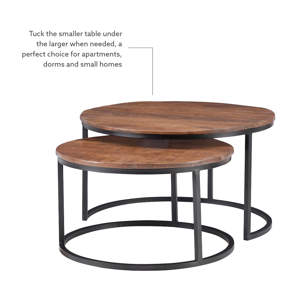 Weston Nesting Coffee Tables Brown. Picture 10