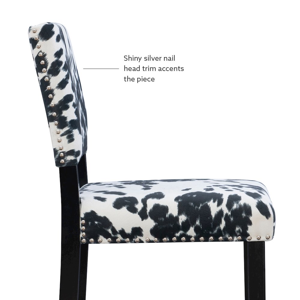 Corey Black Cow Print Bar Stool. Picture 10
