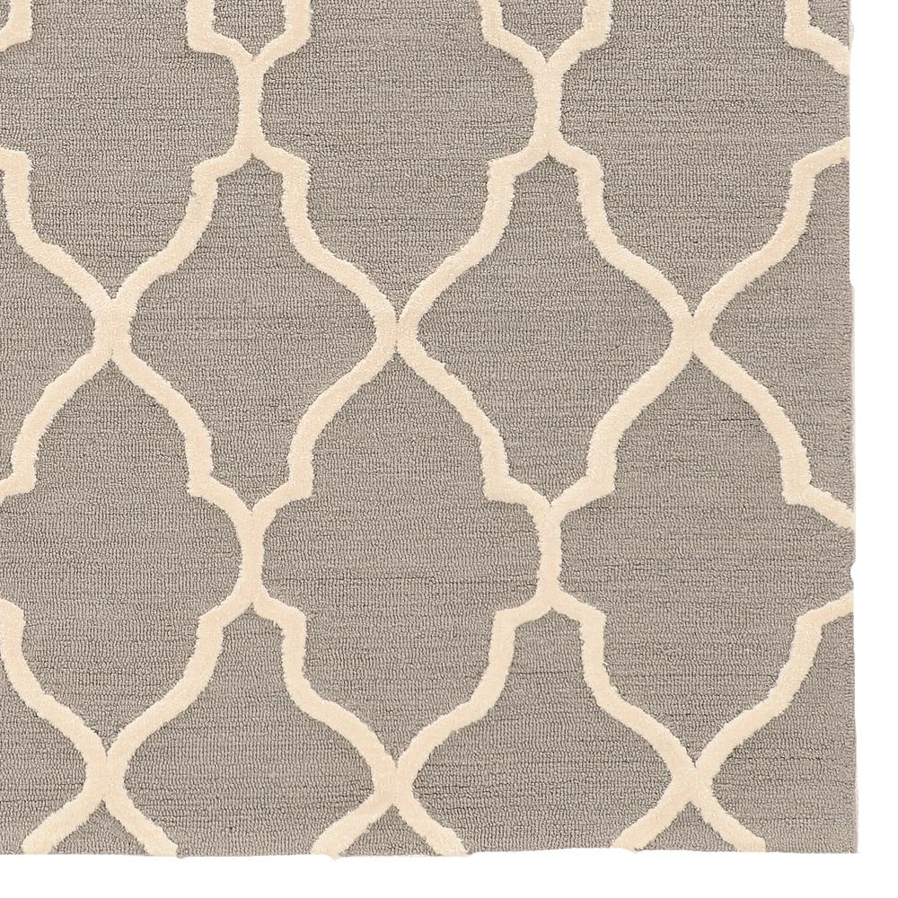 TRIO Geo Graywith cream silk1ft10in X 2f Rug. Picture 2