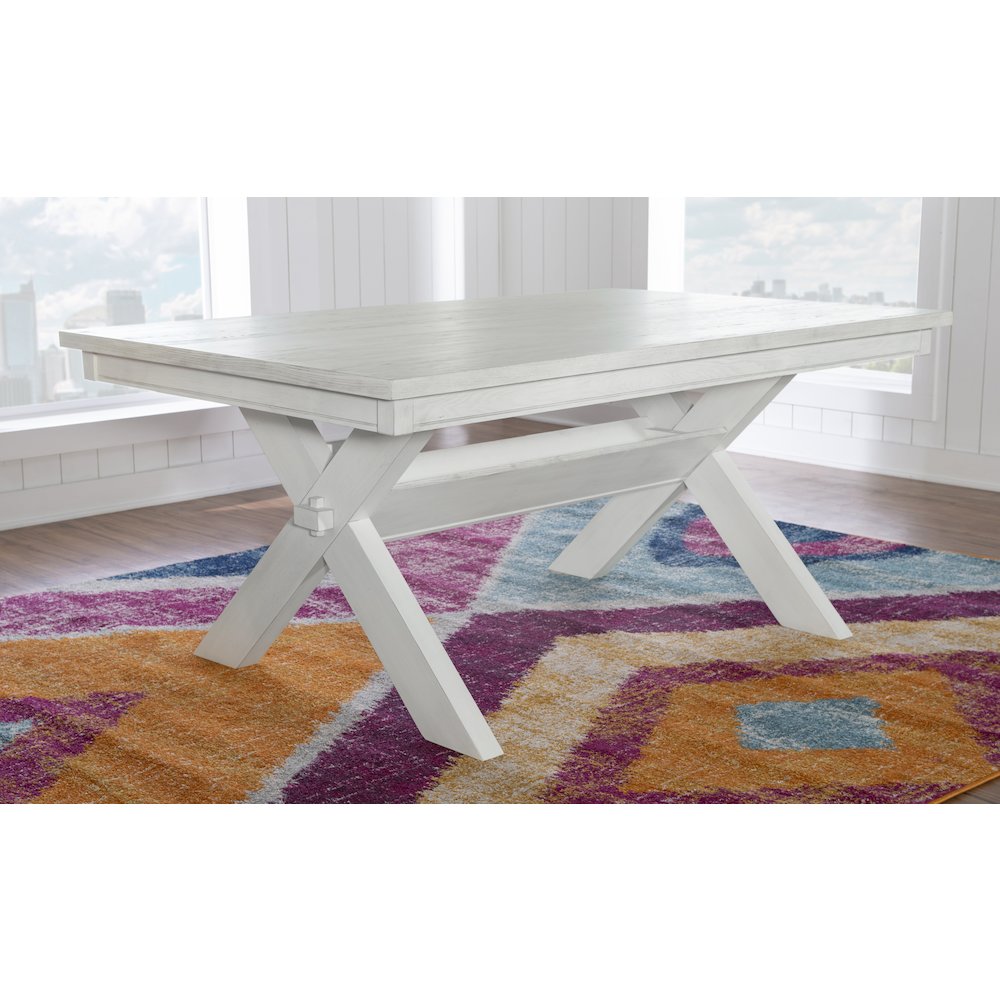 Turino Distressed White Dining Table. Picture 3