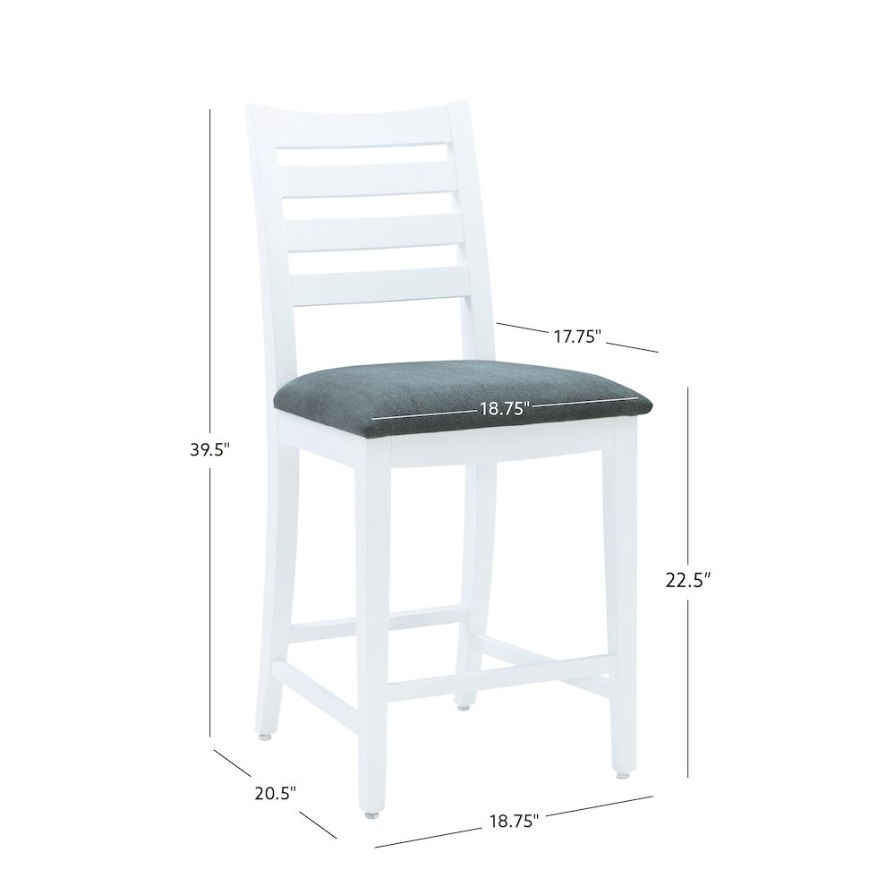 Flynn White Counter Stool Uph Seat. Picture 10