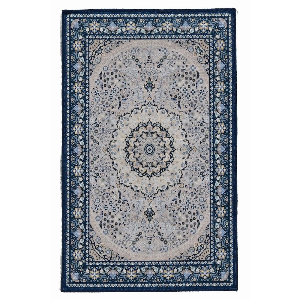Emerald Paulson Cream & Blue 2.2x3.2, Rug. Picture 1