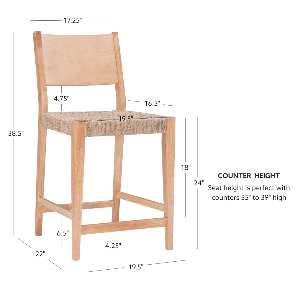 Cadence Counter Stool Natural  Set Of 2. Picture 15