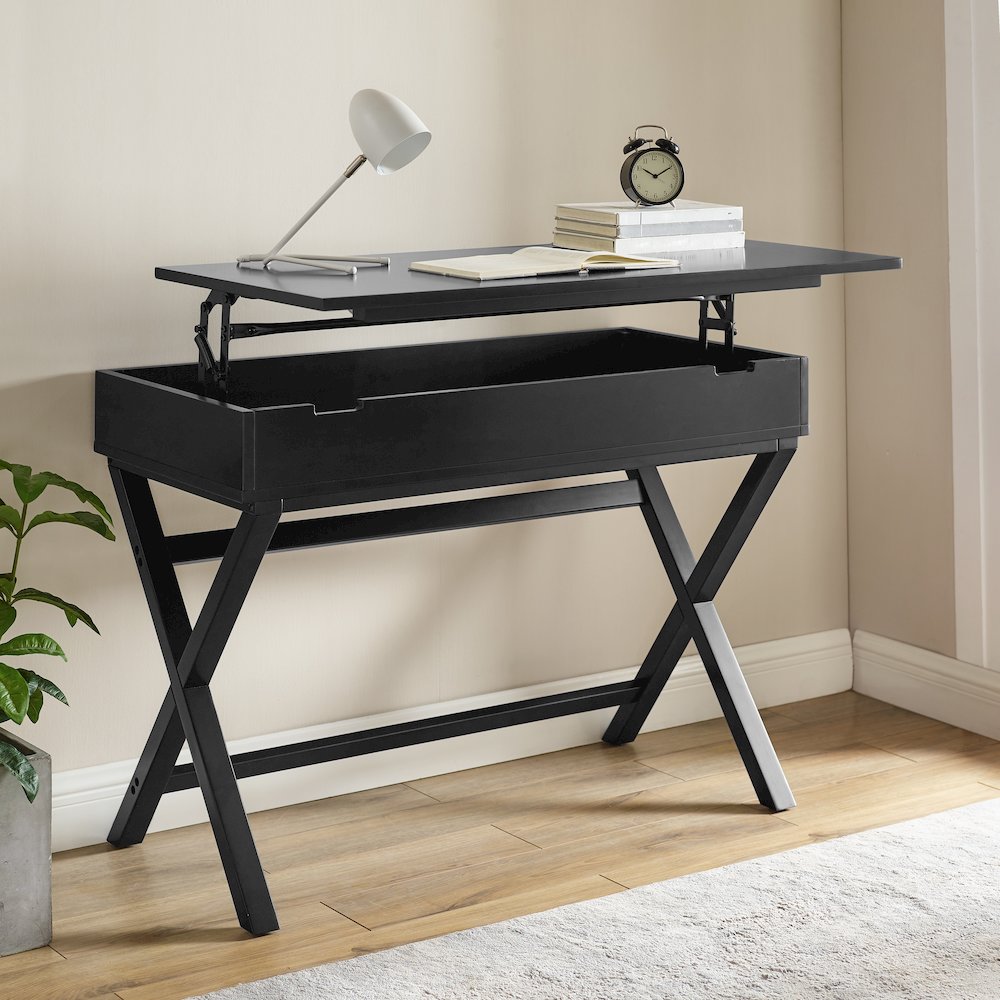 Peggy Lift Top Desk, Black. Picture 4