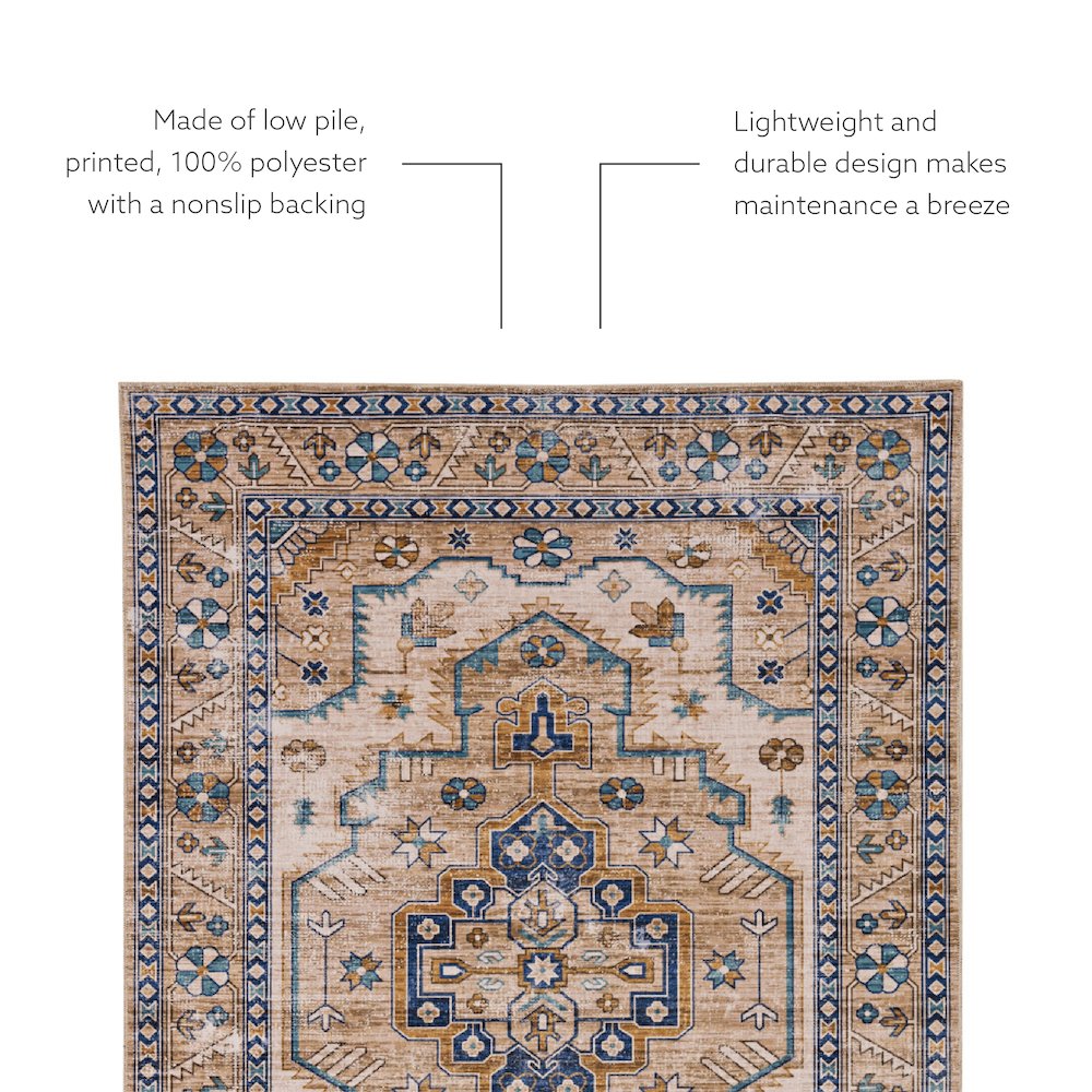 Washable Julian Ivory/Gold 2x3, Rug. Picture 6