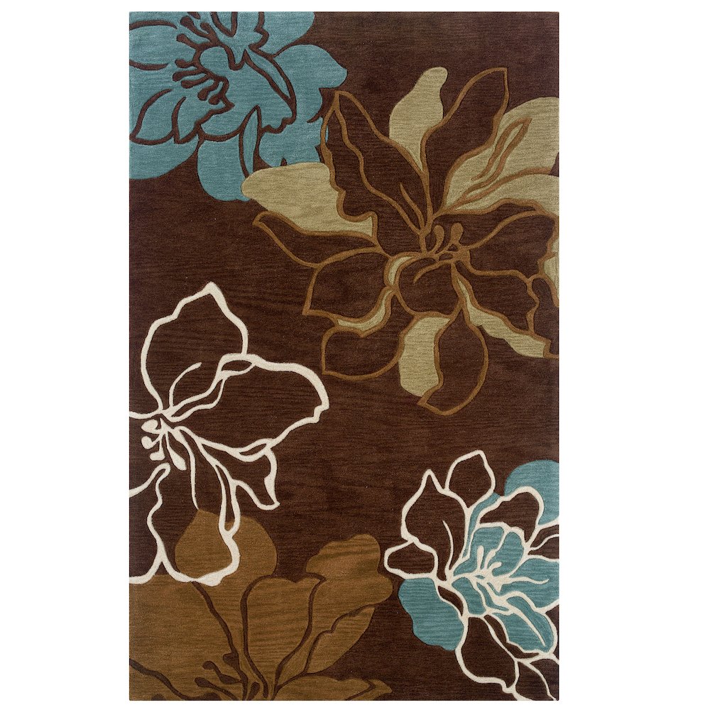 Trio Space Dyed Brown & Turquoise 8x10, Rug. Picture 1