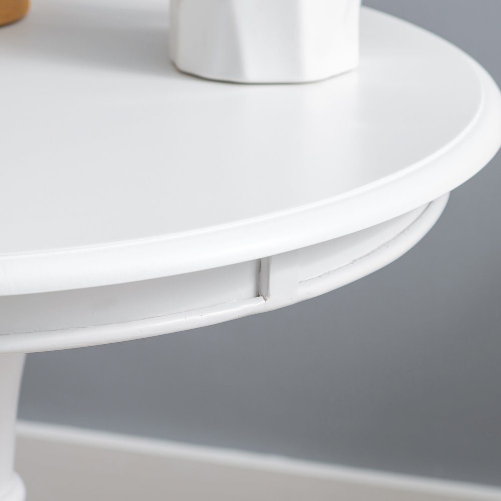 Adeline Round Accent Table White. Picture 3