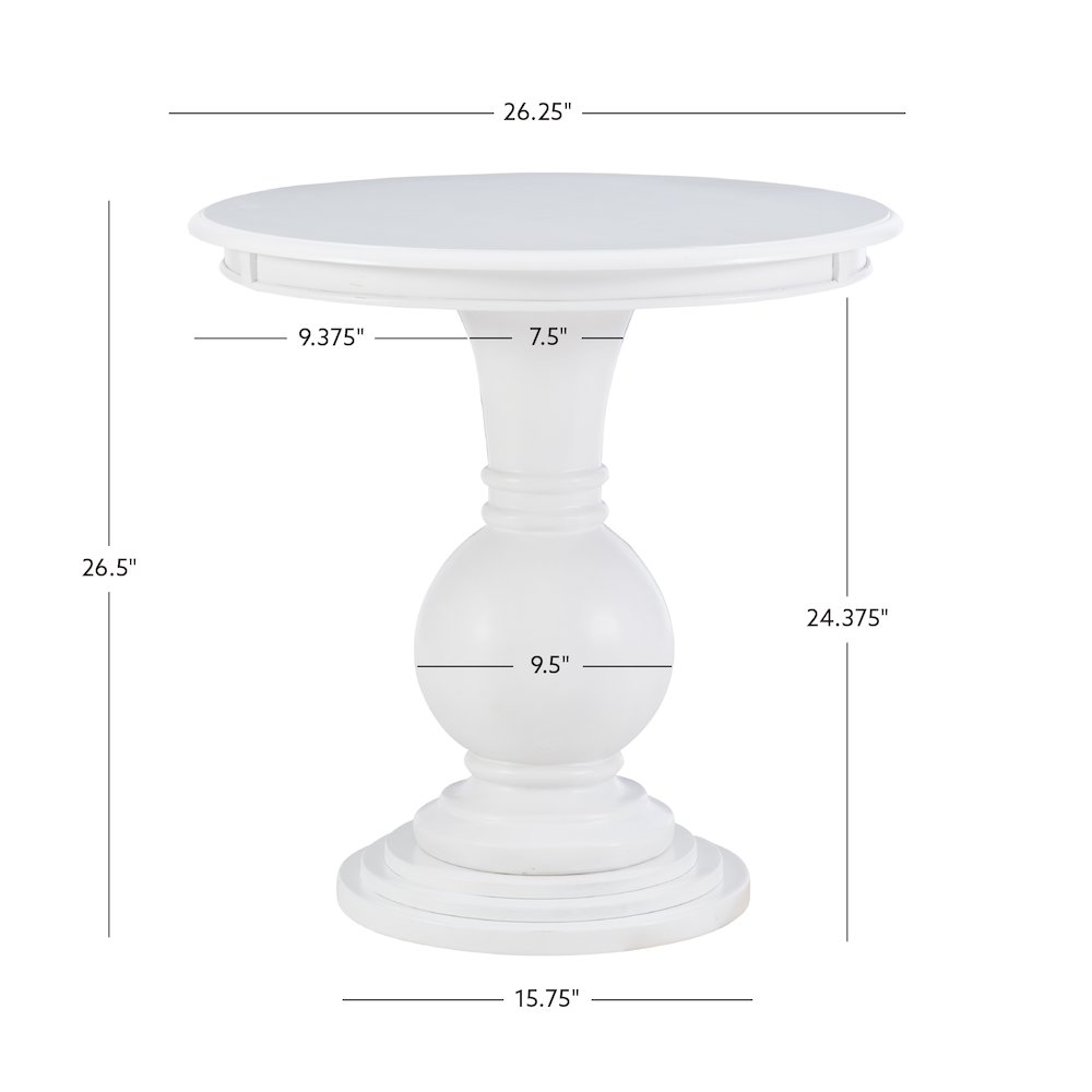 Adeline Round Accent Table White. Picture 13
