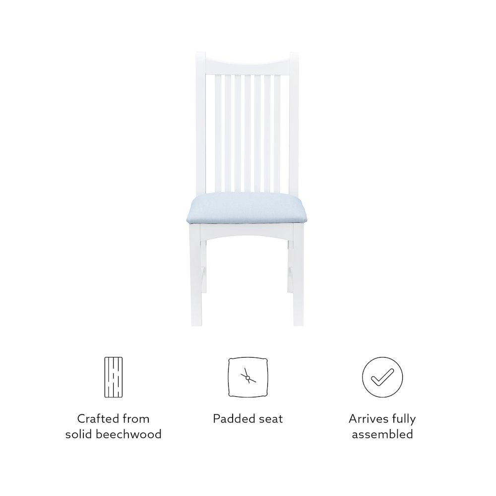 Bonnie Upholstered  Side Chair White Set Of 2. Picture 13