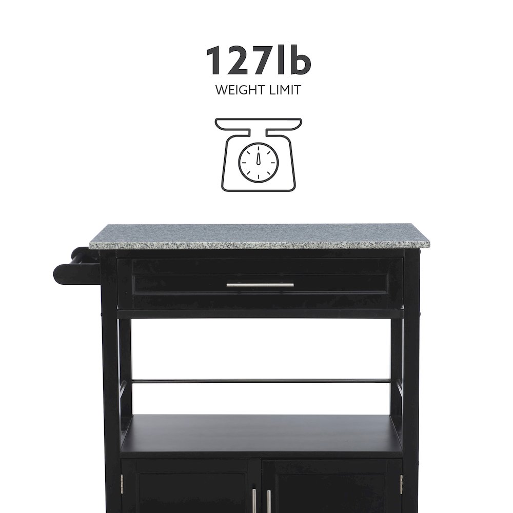 Cameron Kitchen Cart With Granite Top. Picture 17