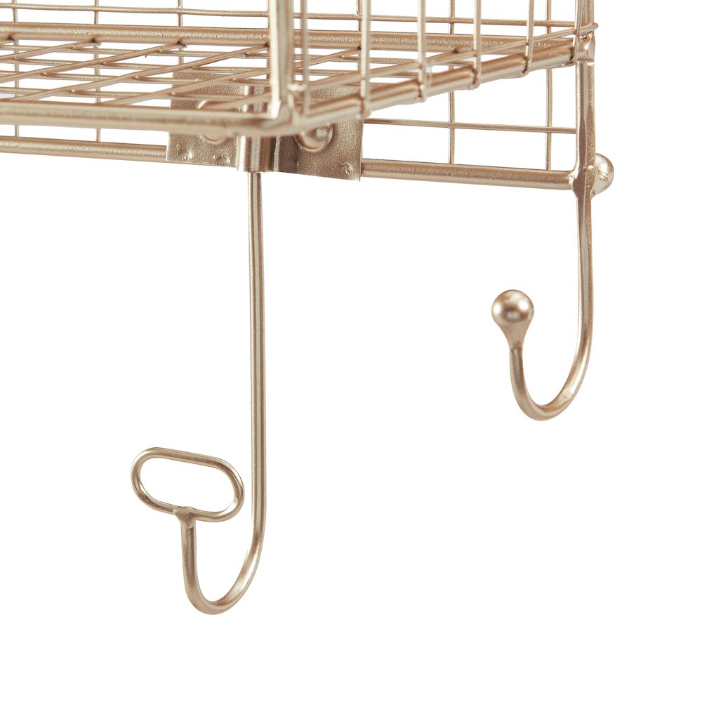 Four Cubby Wall Shelf Gold. Picture 3