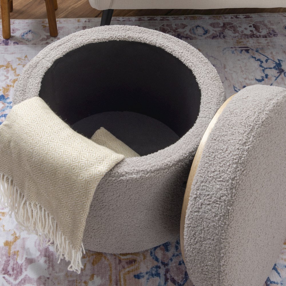 Blanche Storage Ottoman Grey. Picture 4