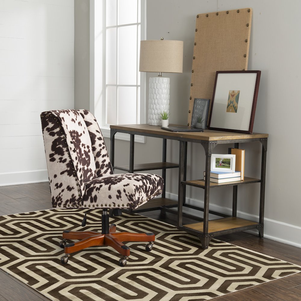 Roma ZigZag Ivory & Chocolate 5x7, Rug. Picture 1