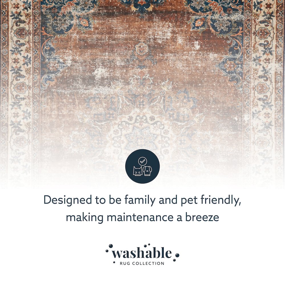 Washable Foster Russet/Ivory 5x7, Rug. Picture 5