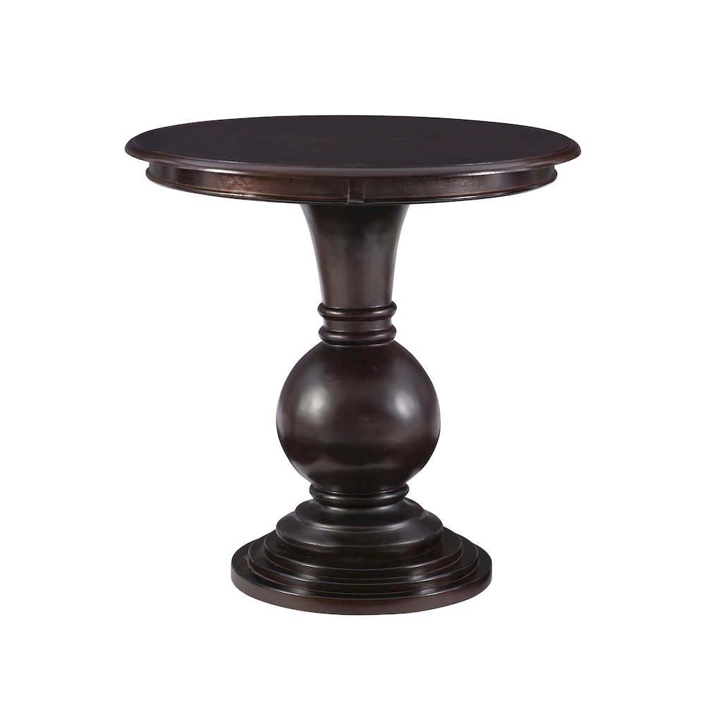 Espresso Round Accent Table. Picture 1
