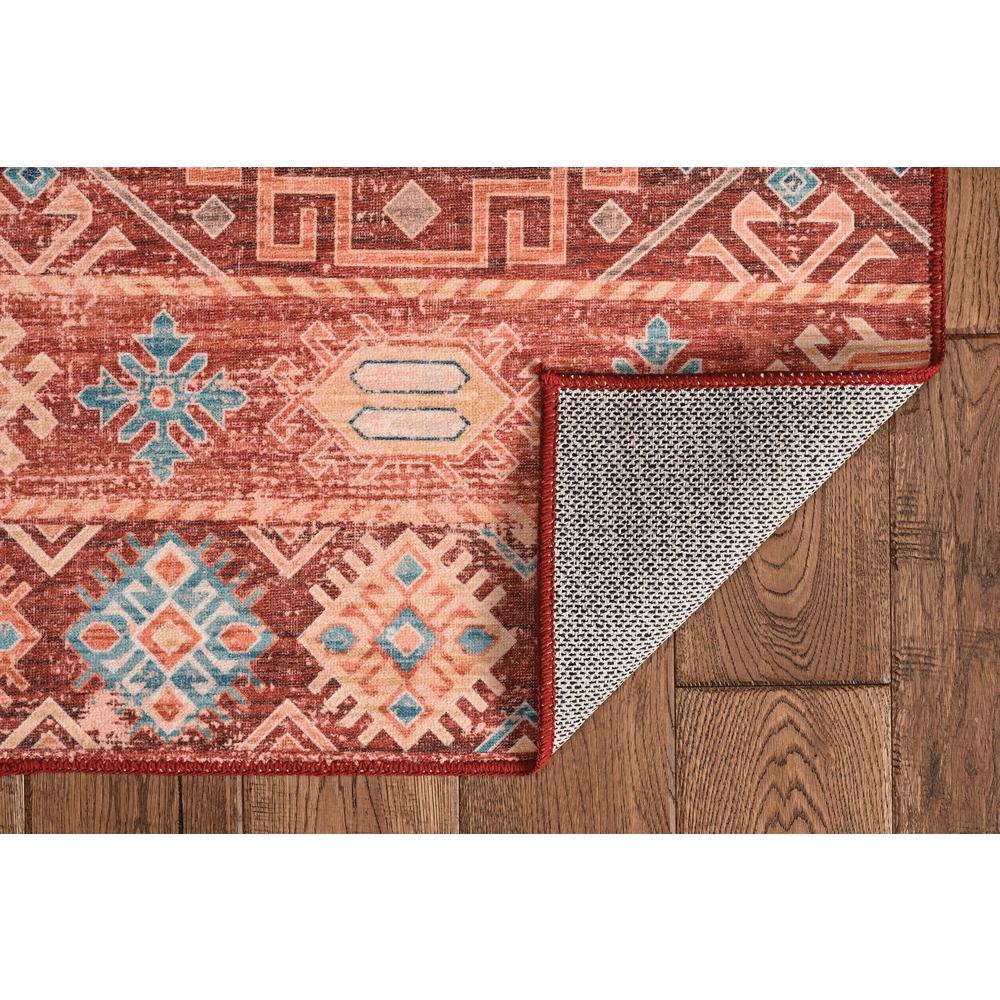 Washable Devlin Red/Ivory 5x7, Rug. Picture 4