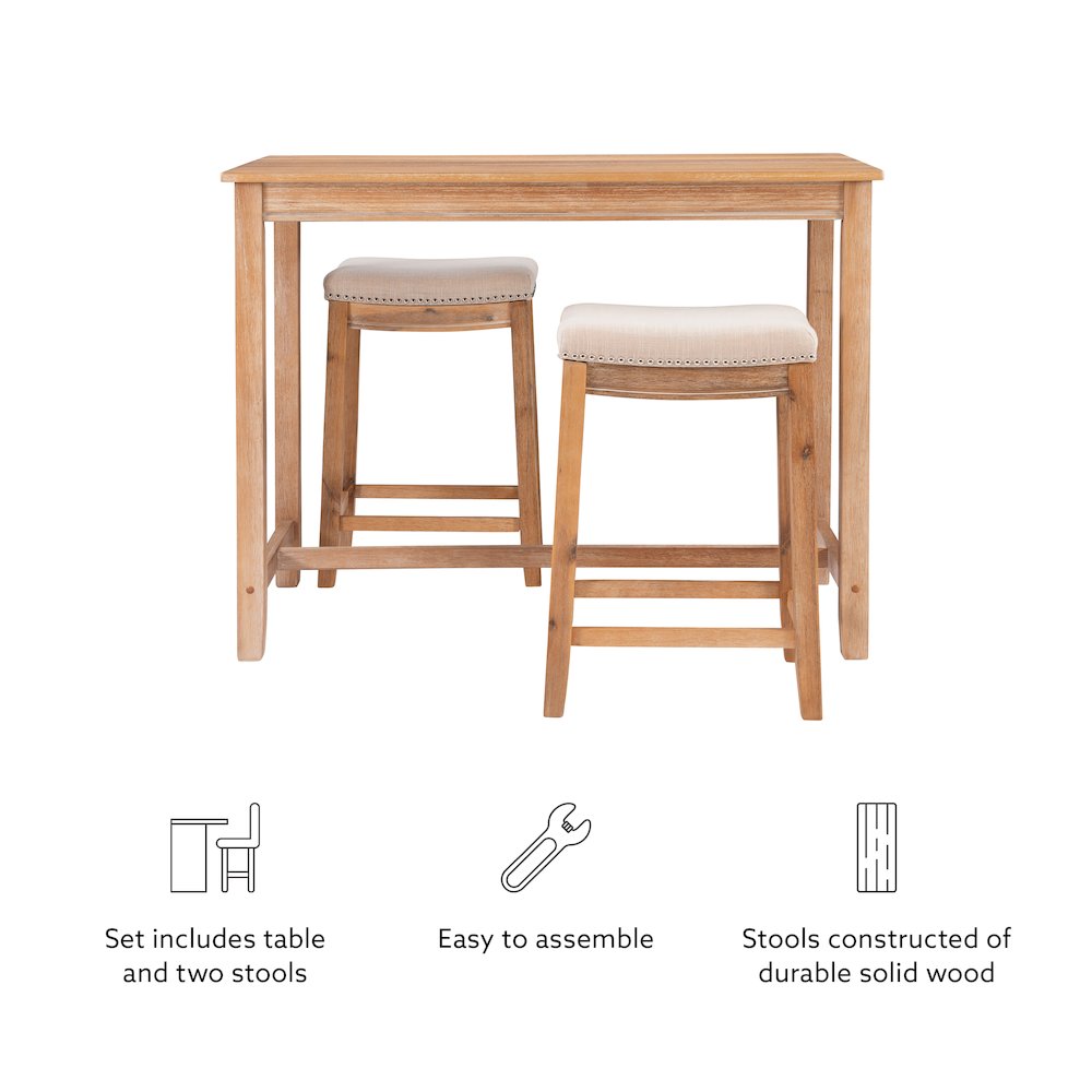 Claridge 3Pc Counter Set Natural. Picture 10