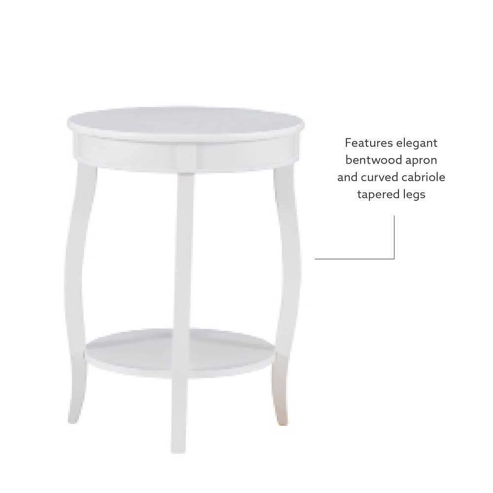 White Round Table with Shelf. Picture 10