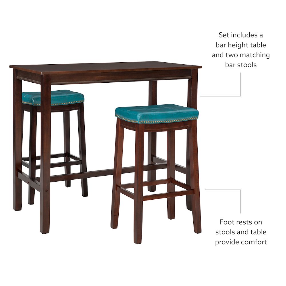 Claridge 3Pc Bar Set Brown Blue. Picture 6