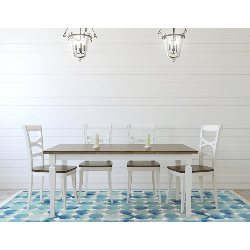 Outdoor Washable Lakeland Blue & Ivory 7' X 9', Rug. Picture 3