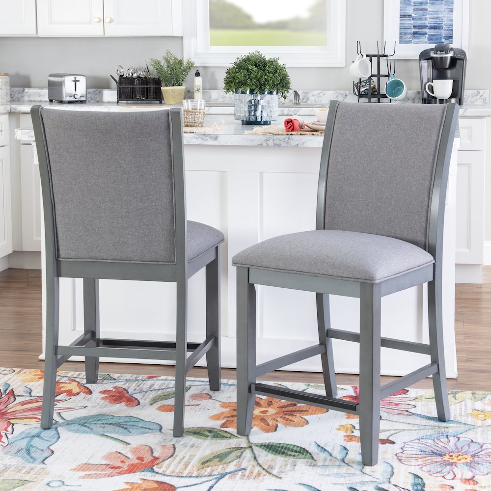 Abbot Counter Stool Set Of 2 Gray. Picture 2