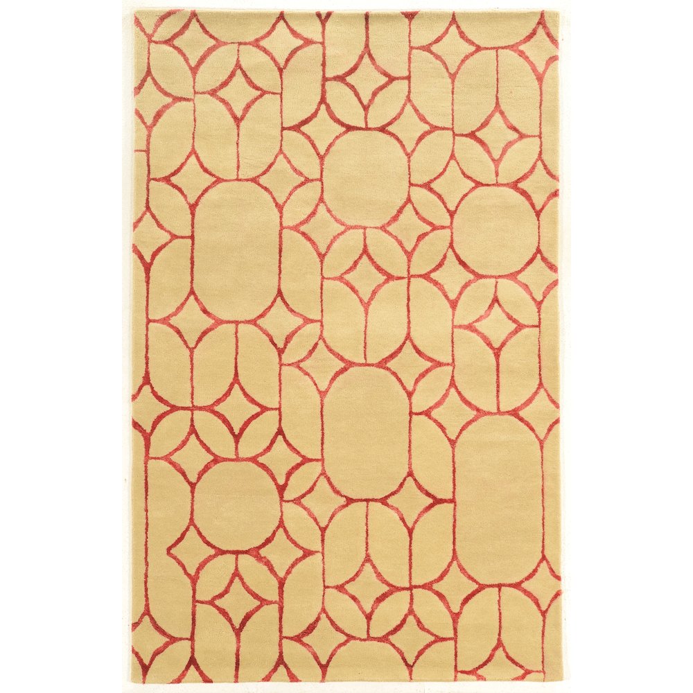 Aspire Wool Window Ivory & Coral 5x8, Rug. Picture 2