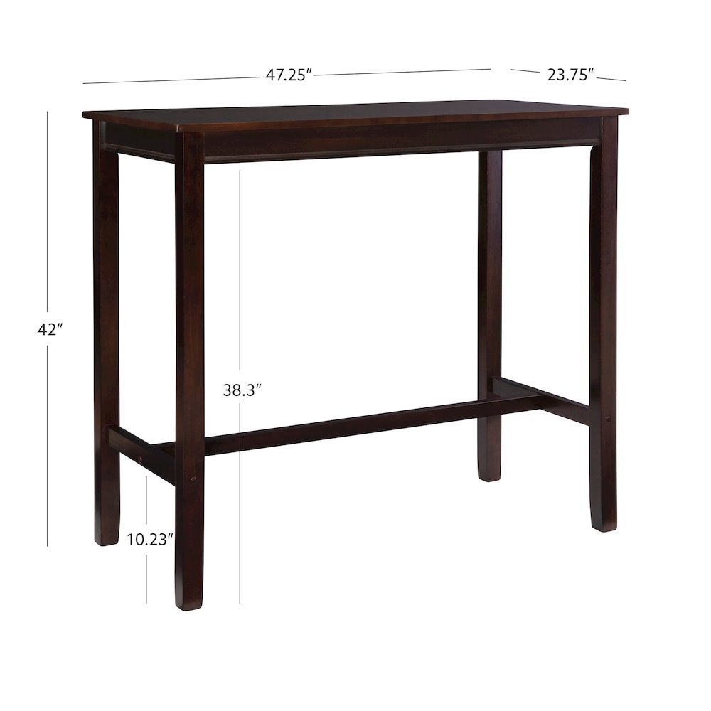 Claridge 42 Inch Bar Height Pub Table, Walnut. Picture 12