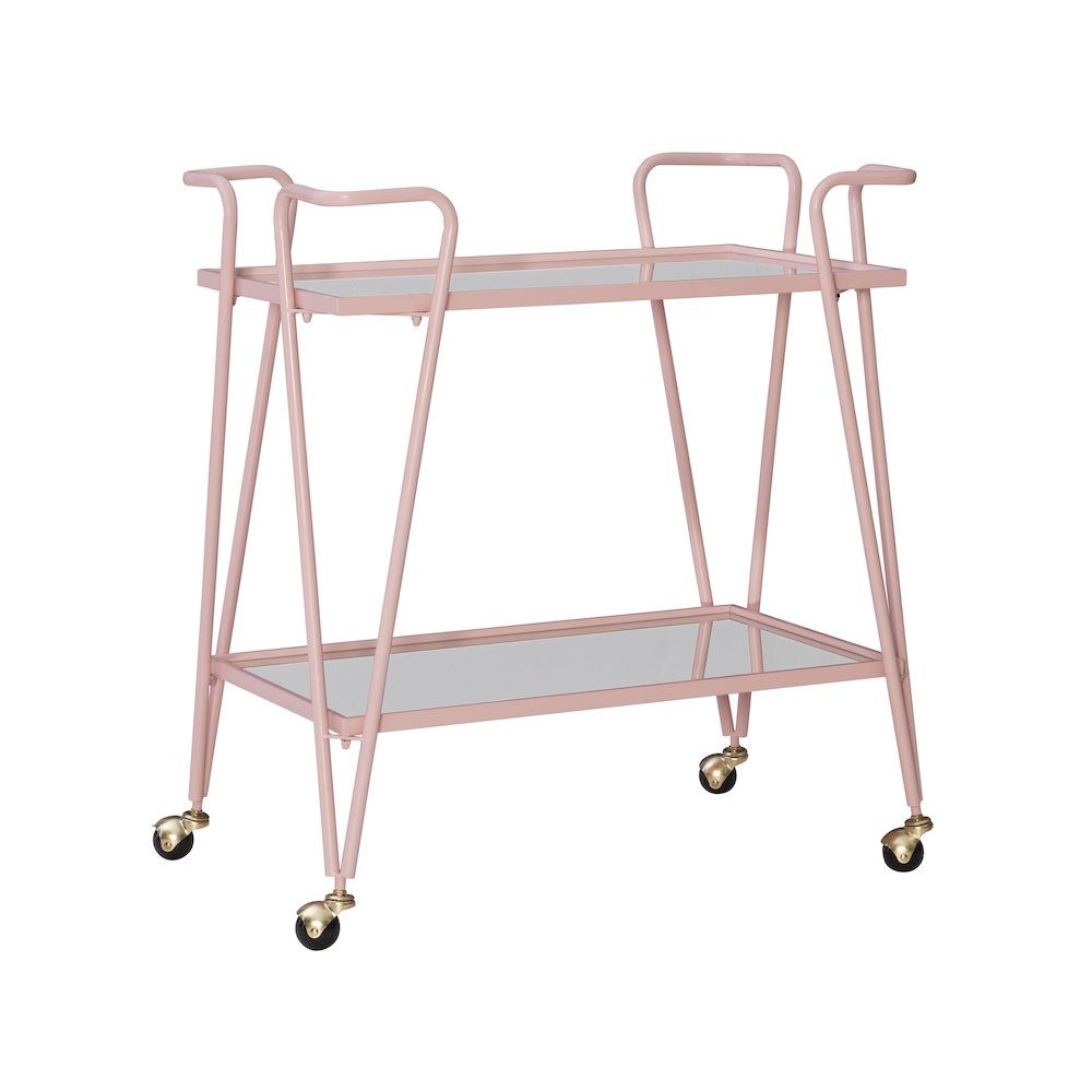Pink Mid-Century Bar Cart. Picture 1