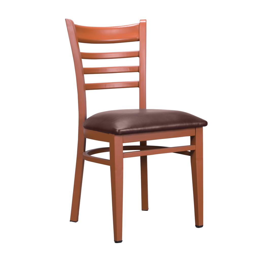 Baxter Metal Side Chair Honey  Burgundy Set Of 2. Picture 3