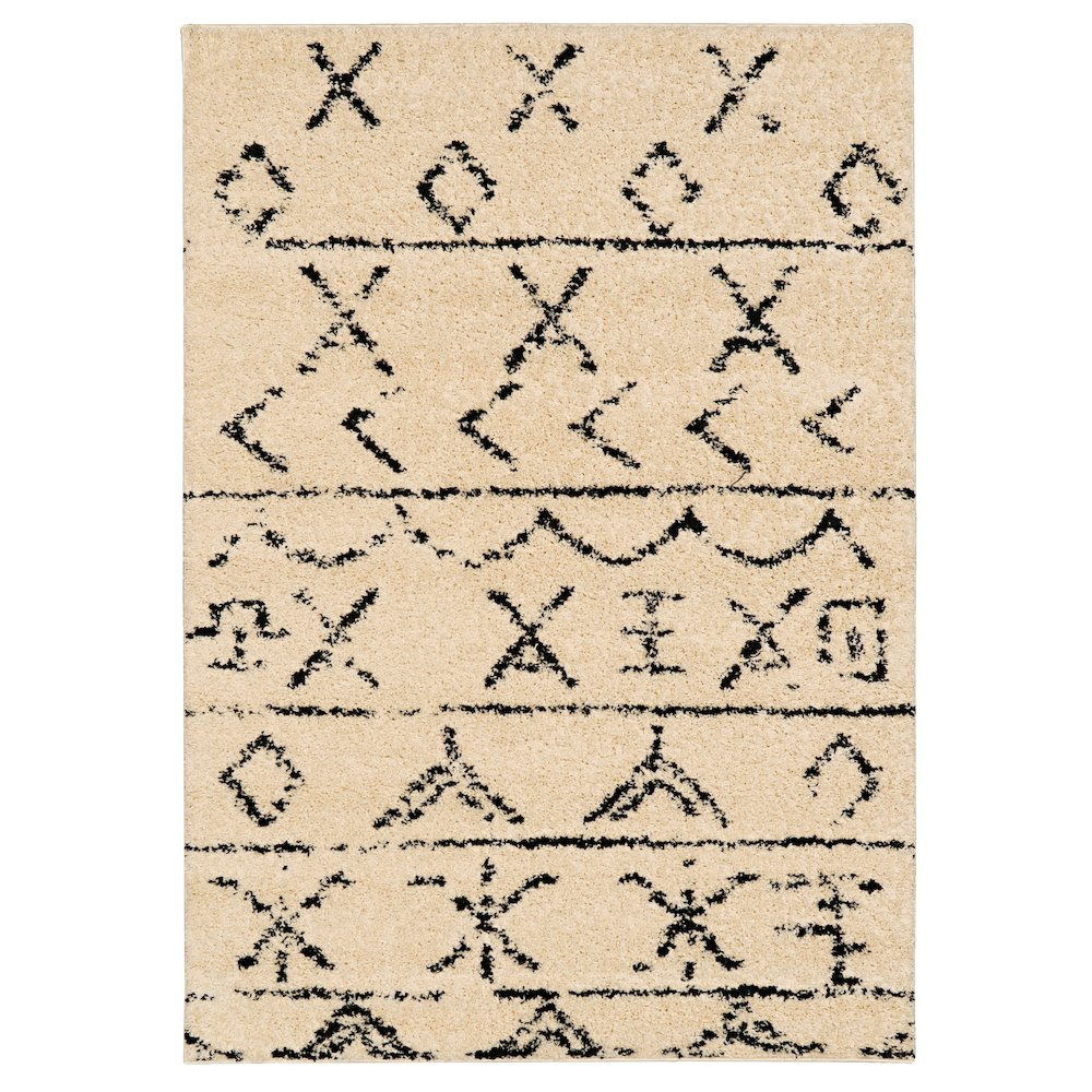 Morrocan Atlas Ivory & Black 5x7, Rug. Picture 1